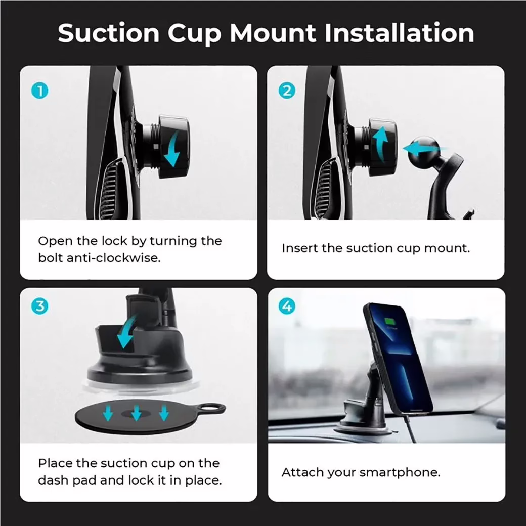 แท่นที่ชาร์จไร้สายติดรถ Pitaka รุ่น New Magmount Qi (ใช้งานกับ Magsafe สำหรับ iPhone13/14)