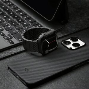 Pitaka รุ่น Air - เคส Apple Watch Series 7/8/9 (45mm) - สี Black/Grey Twill