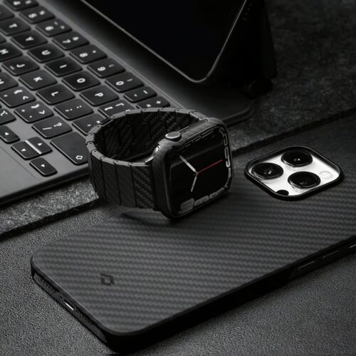 Pitaka รุ่น Air - เคส Apple Watch Series 7/8/9 (45mm) - สี Black/Grey Twill - Image 5