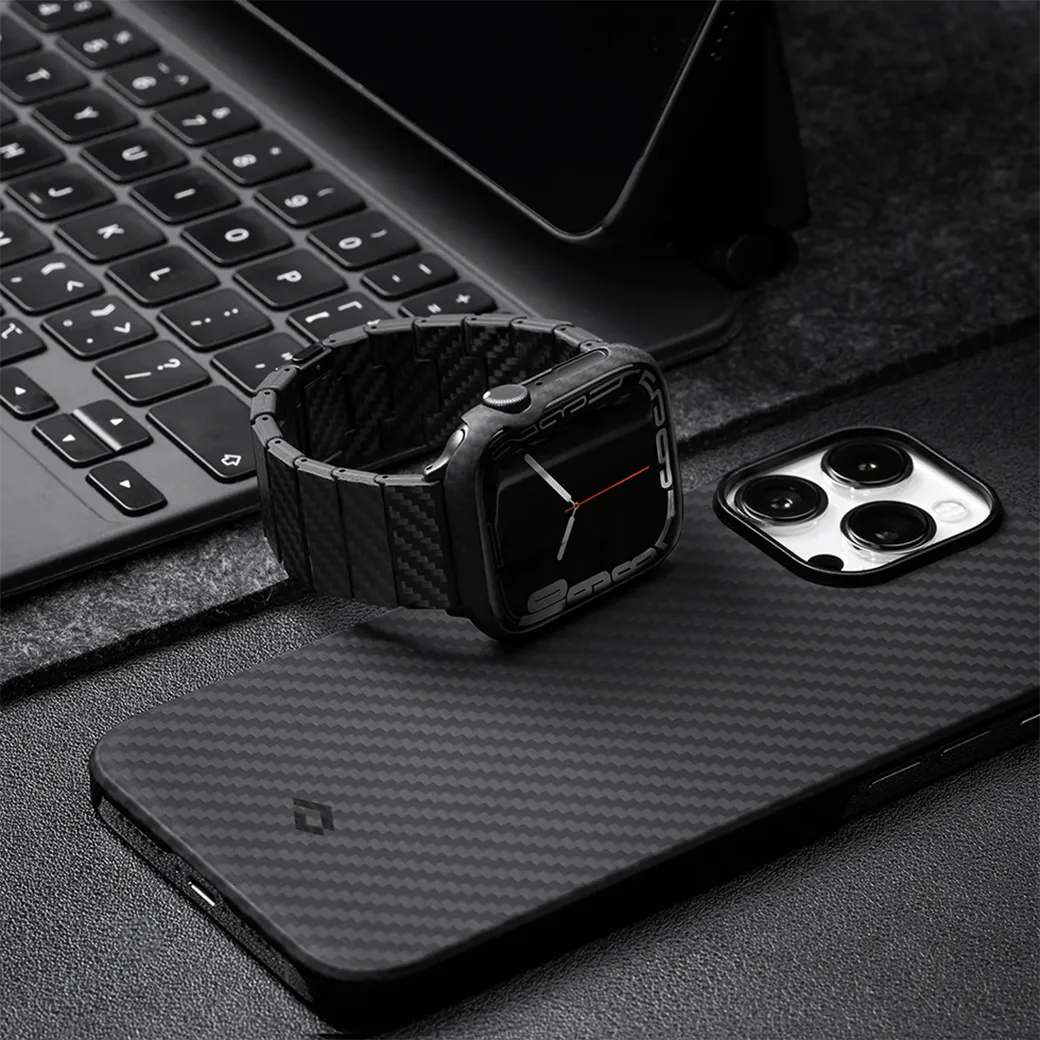 เคส Pitaka รุ่น Air - Apple Watch Series 7/8 (45mm) - สี Black/Grey Twill