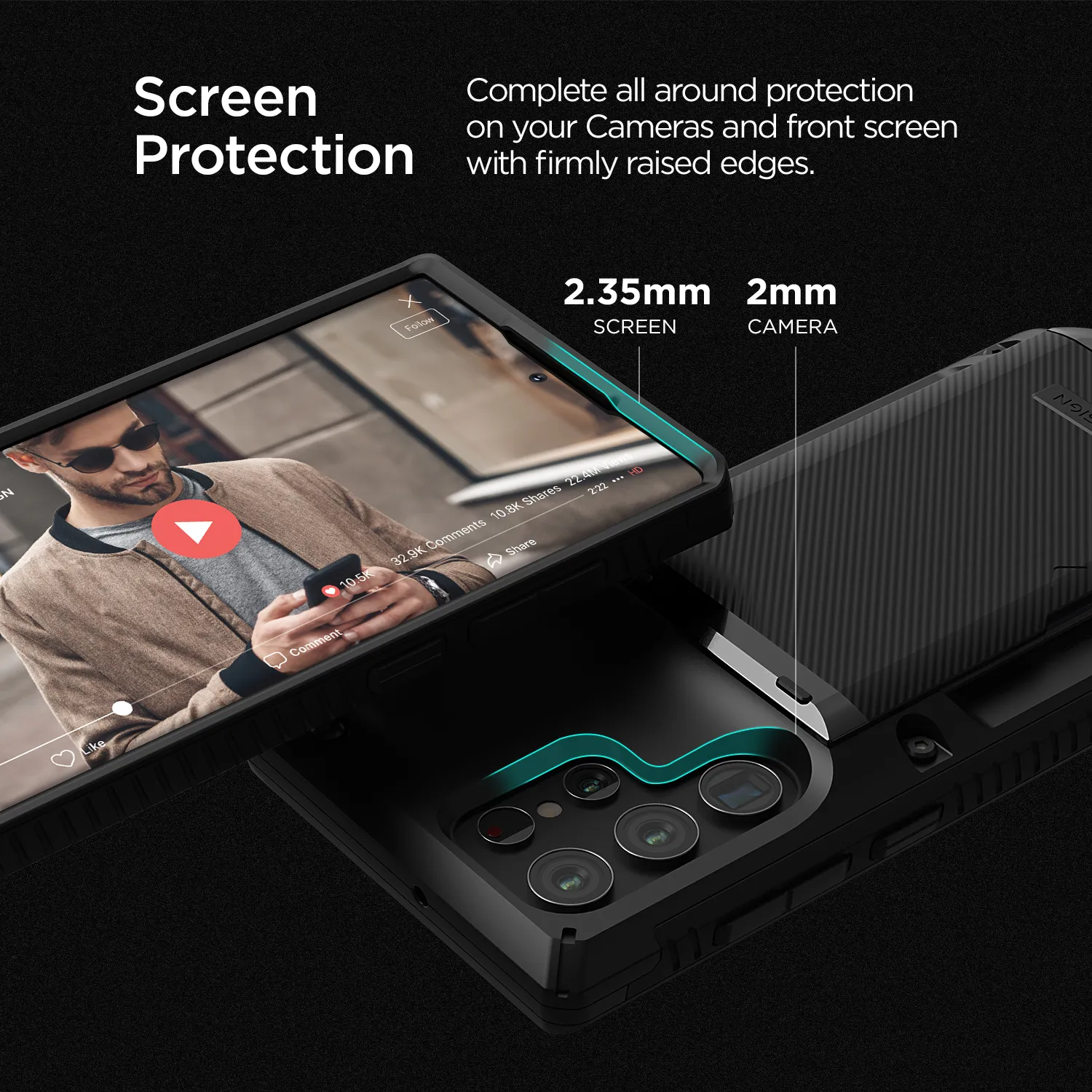เคส VRS รุ่น Damda Glide Pro - Samsung Galaxy S22 Ultra - สี Black Groove