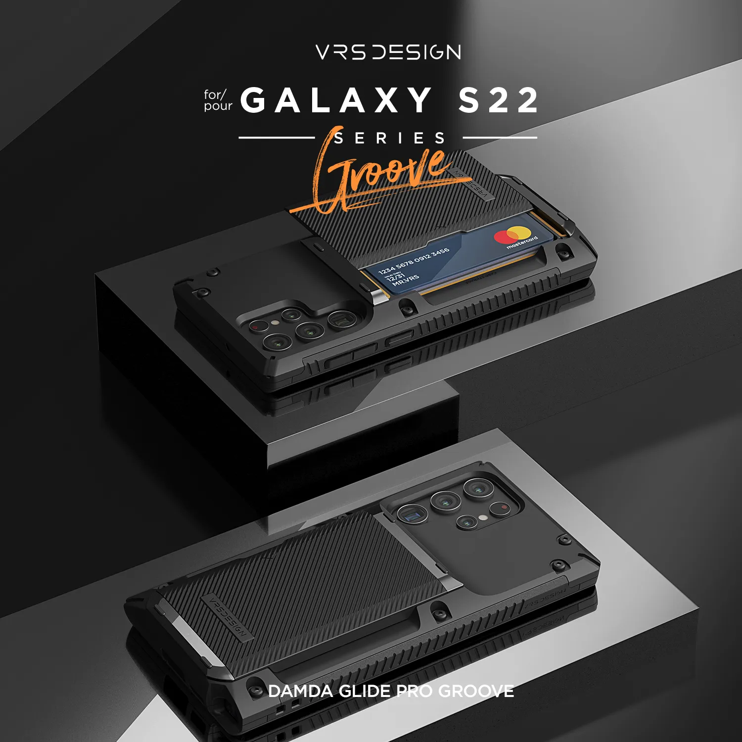เคส VRS รุ่น Damda Glide Pro - Samsung Galaxy S22 Ultra - สี Black Groove
