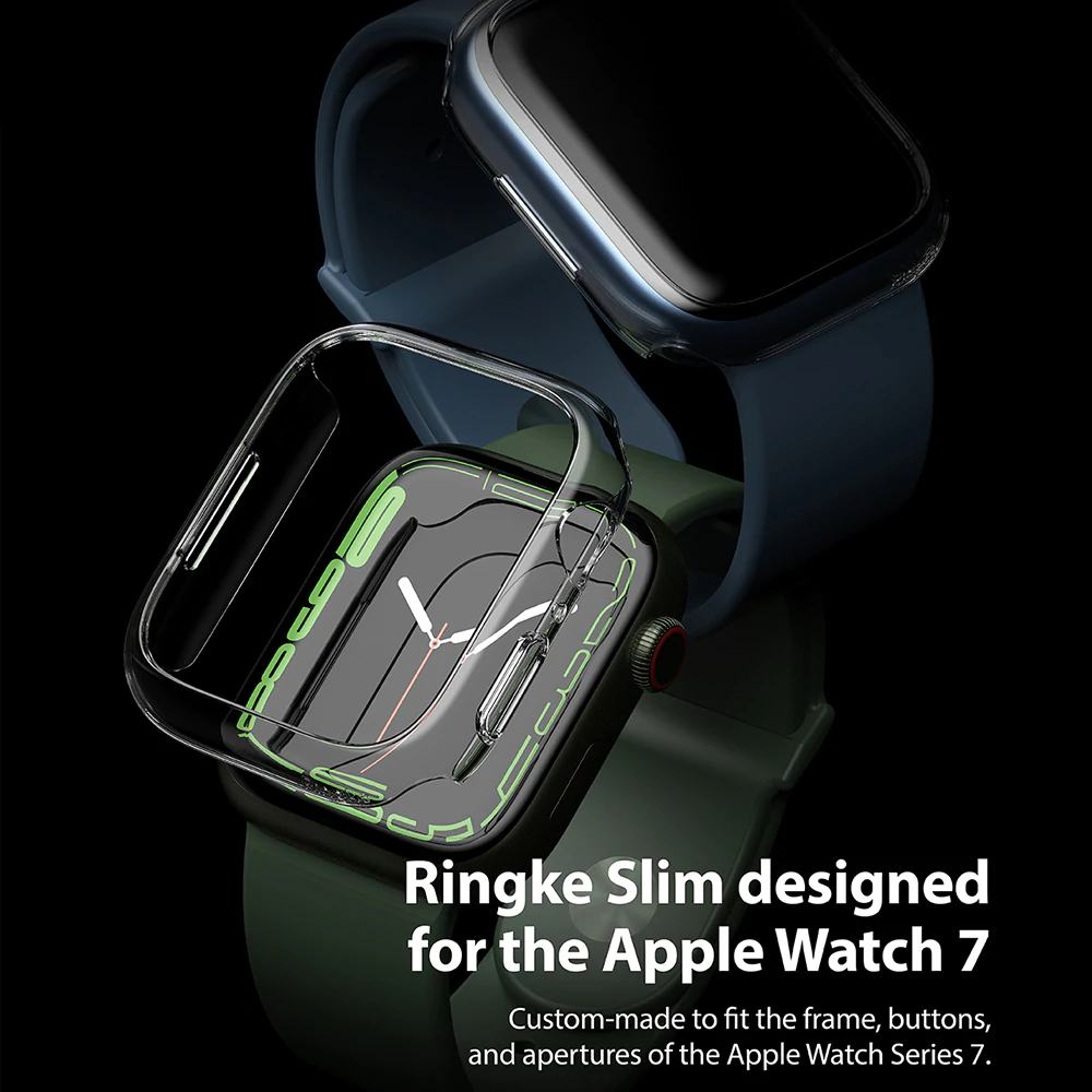 เคส Ringke รุ่น Slim - Apple Watch Series 7/8 (45mm) - สี Clear + Deep Green (แพ็ค 2 ชิ้น)