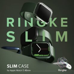 เคส Ringke รุ่น Slim - Apple Watch Series 7/8/9 (45mm) - สี Clear + Deep Green (แพ็ค 2 ชิ้น)