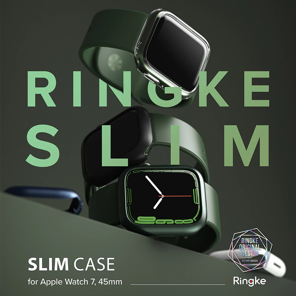 เคส Ringke รุ่น Slim - Apple Watch Series 7 (41mm) - สี Clear + Deep Green (แพ็ค 2 ชิ้น)