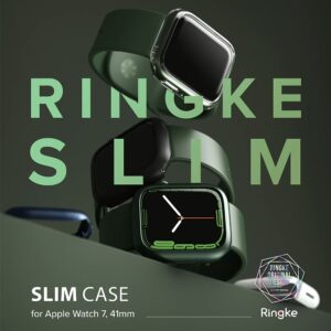 เคส Ringke รุ่น Slim - Apple Watch Series 7/8/9 (41mm) - สี Clear + Metallic Blue (แพ็ค 2 ชิ้น)
