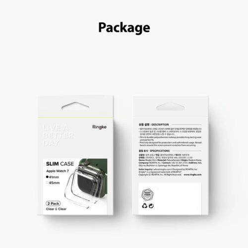 เคส Ringke รุ่น Slim - Apple Watch Series 7/8/9 (41mm) - สี Clear + Metallic Blue (แพ็ค 2 ชิ้น) - Image 14