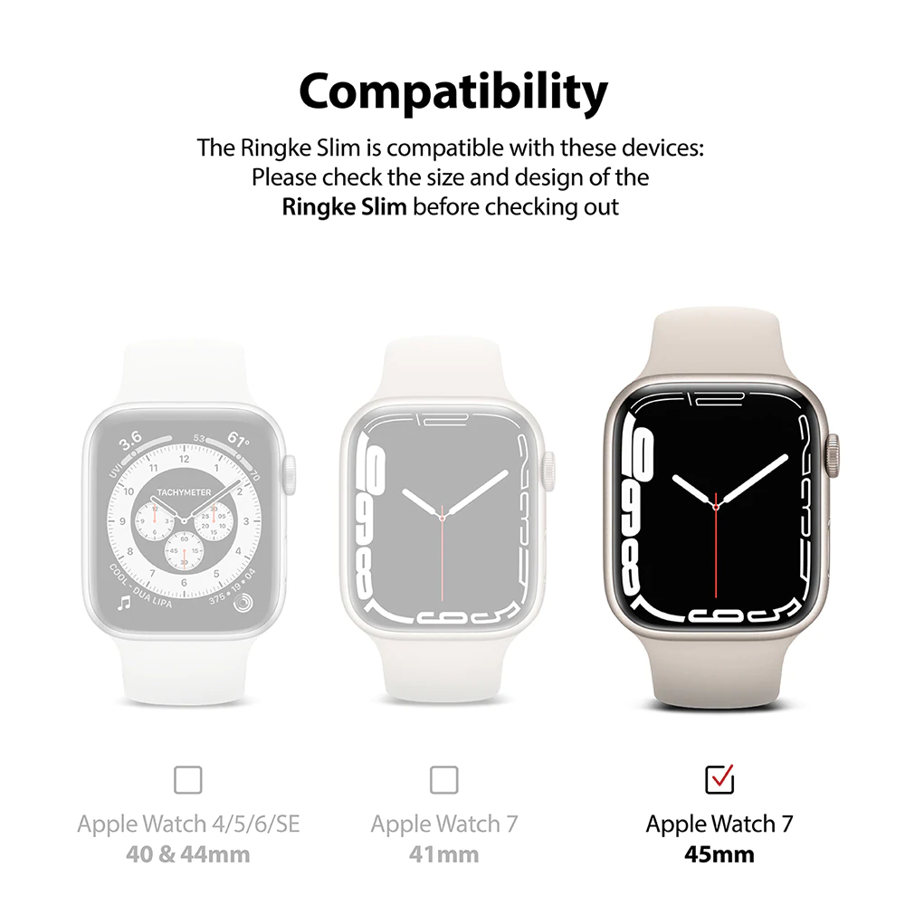 เคส Ringke รุ่น Slim - Apple Watch Series 7 (45mm) - สี Clear + Metallic Blue (แพ็ค 2 ชิ้น)