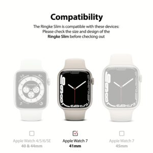 เคส Ringke รุ่น Slim - Apple Watch Series 7/8/9 (41mm) - สี Clear + Metallic Blue (แพ็ค 2 ชิ้น)