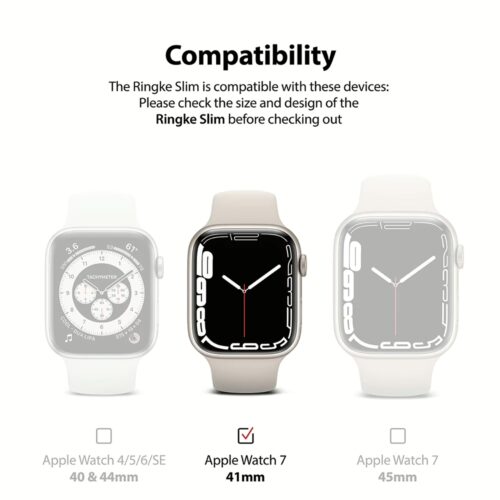 เคส Ringke รุ่น Slim - Apple Watch Series 7/8/9 (41mm) - สี Clear + Metallic Blue (แพ็ค 2 ชิ้น) - Image 12