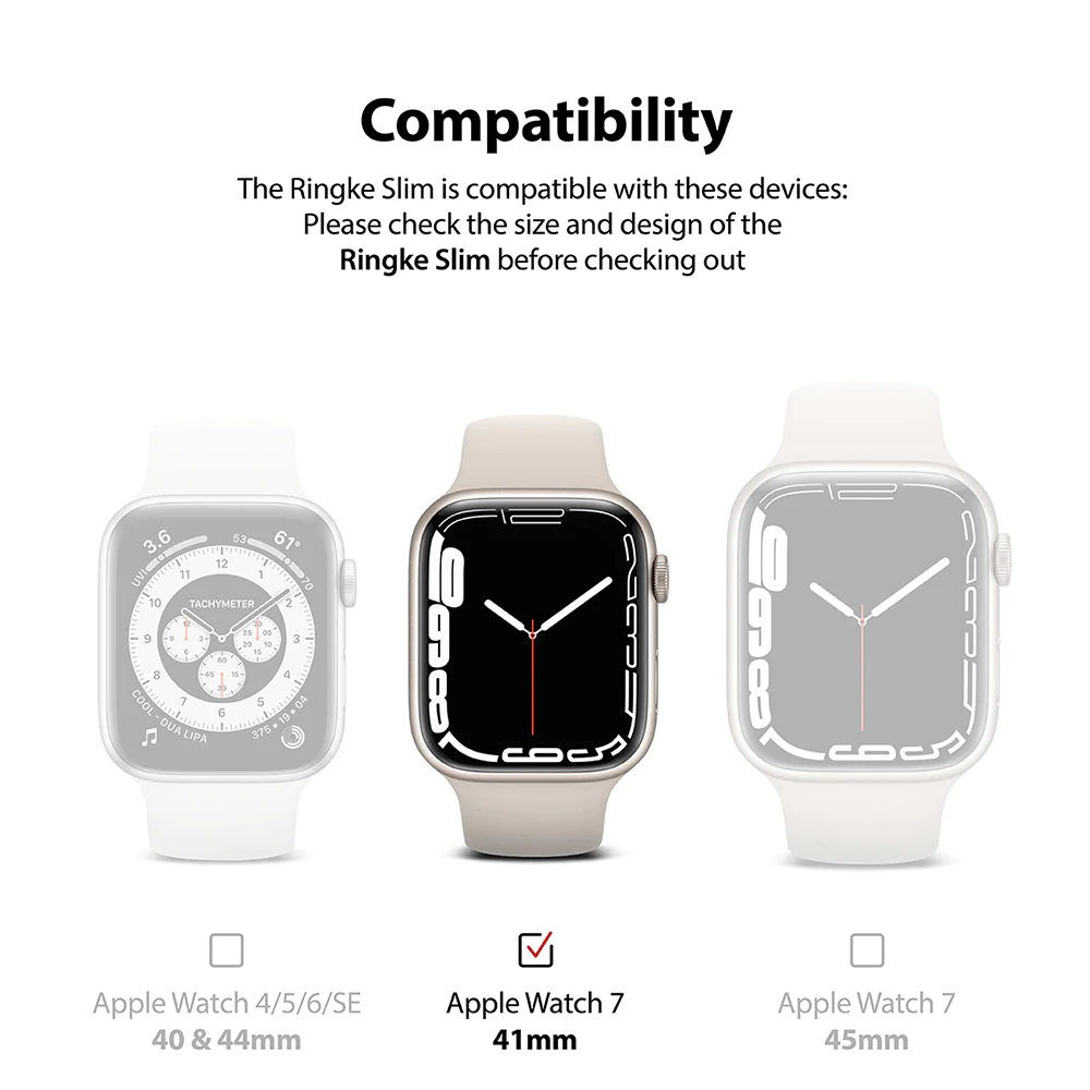 เคส Ringke รุ่น Slim - Apple Watch Series 7 (41mm) - สี Clear + Chrome (แพ็ค 2 ชิ้น)