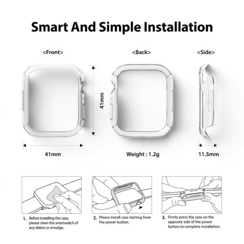 เคส Ringke รุ่น Slim - Apple Watch Series 7/8/9 (41mm) - สี Clear + Metallic Blue (แพ็ค 2 ชิ้น) - Image 11