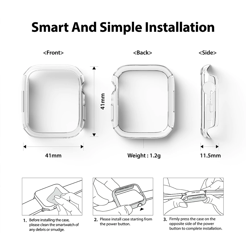 เคส Ringke รุ่น Slim - Apple Watch Series 7/8 (41mm) - สี Clear (แพ็ค 2 ชิ้น)