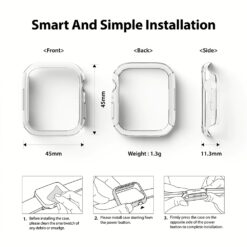 เคส Ringke รุ่น Slim - Apple Watch Series 7/8/9 (45mm) - สี Clear + Deep Green (แพ็ค 2 ชิ้น)