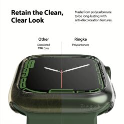 เคส Ringke รุ่น Slim - Apple Watch Series 7/8/9 (41mm) - สี Clear + Matte Black (แพ็ค 2 ชิ้น)