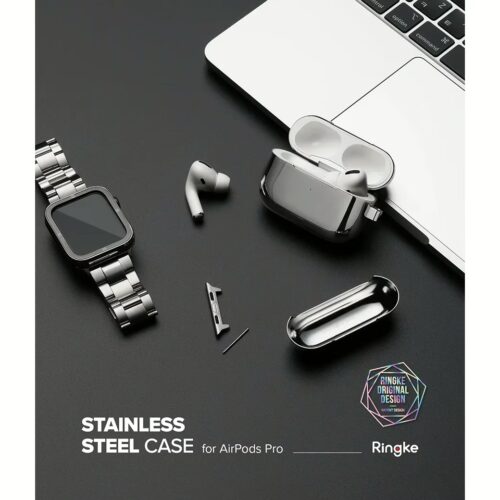 Ringke รุ่น Stainless Steel - เคส Airpods Pro - สี Silver - Image 2