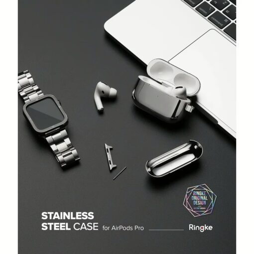 Ringke รุ่น Stainless Steel - เคส Airpods Pro - สี Silver - Image 2
