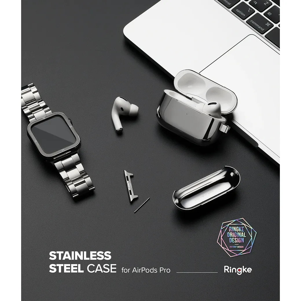 เคส Ringke รุ่น Stainless Steel - AirPods Pro - สี Silver