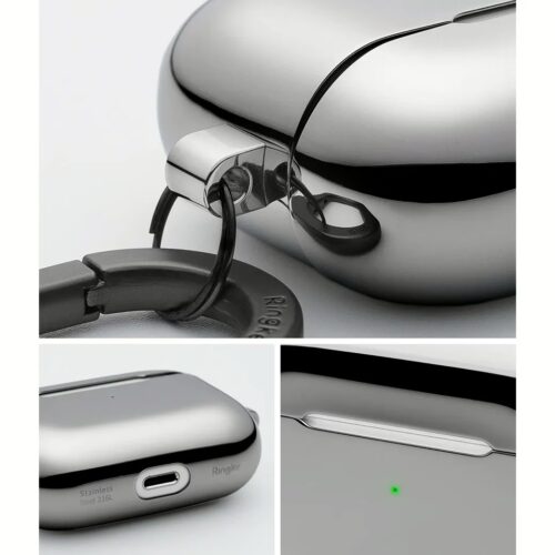Ringke รุ่น Stainless Steel - เคส Airpods Pro - สี Silver - Image 5