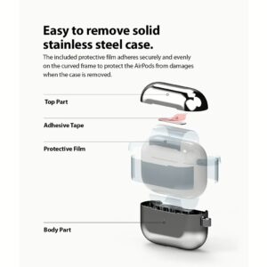 Ringke รุ่น Stainless Steel - เคส Airpods Pro - สี Silver
