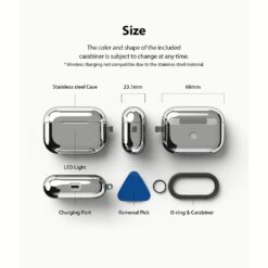 Ringke รุ่น Stainless Steel - เคส Airpods Pro - สี Silver