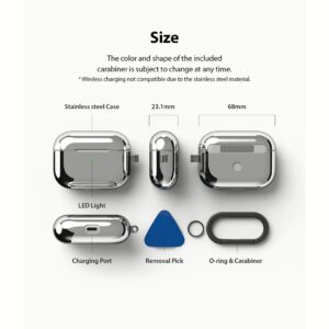 Ringke รุ่น Stainless Steel - เคส Airpods Pro - สี Silver
