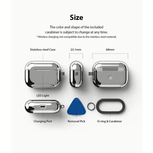 Ringke รุ่น Stainless Steel - เคส Airpods Pro - สี Silver - Image 7