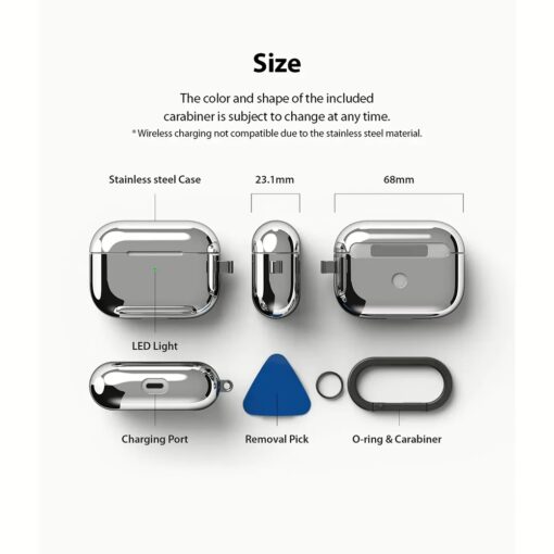 Ringke รุ่น Stainless Steel - เคส Airpods Pro - สี Silver - Image 7