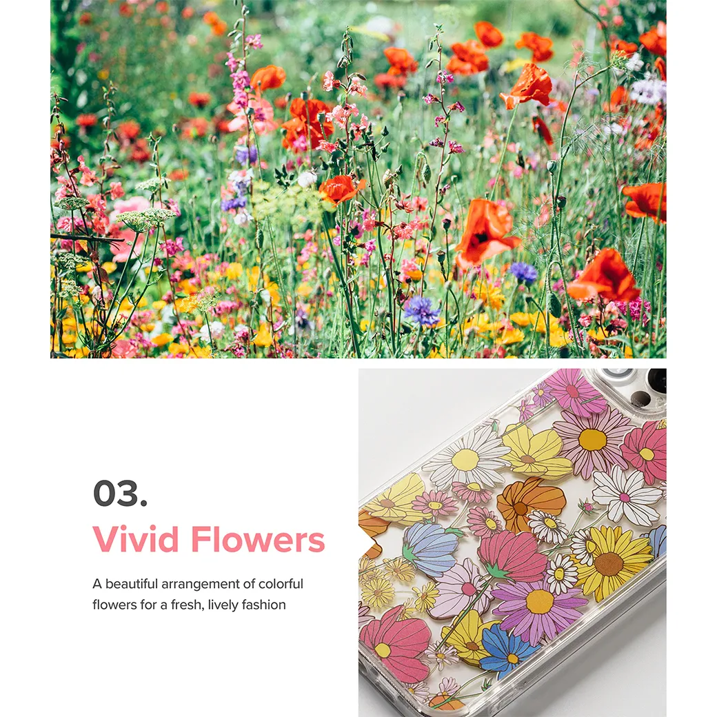 เคส Ringke รุ่น Fusion Design - iPhone 13 Pro Max - ลาย Vivid Flowers