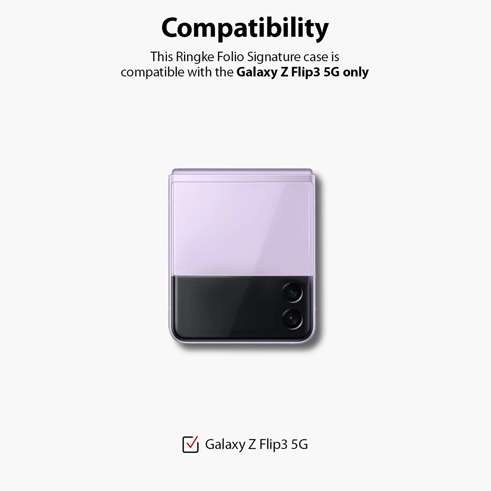 เคส Ringke รุ่น Folio Signature Card Pocket - Samsung Galaxy Z Flip 3 - สี Black