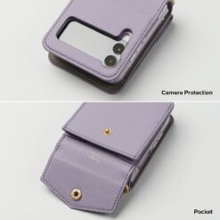 เคส Ringke รุ่น Folio Signature Card Pocket - Galaxy Z Flip 3 - สี Light Purple
