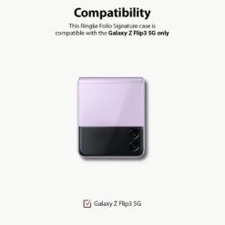 เคส Ringke รุ่น Folio Signature Card Pocket - Galaxy Z Flip 3 - สี Light Purple