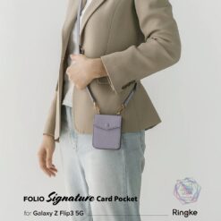 เคส Ringke รุ่น Folio Signature Card Pocket - Galaxy Z Flip 3 - สี Light Purple