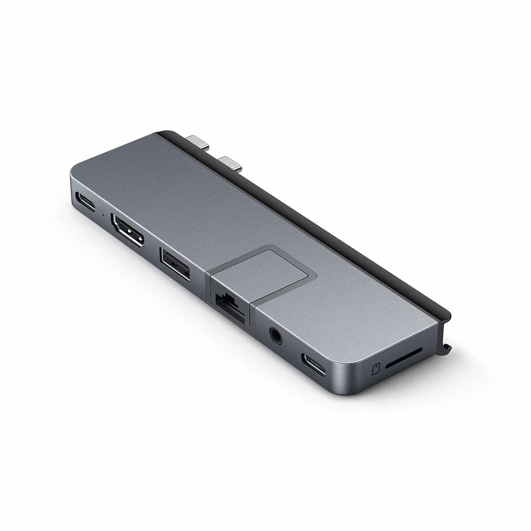 อุปกรณ์เชื่อมต่อ Hyper รุ่น HyperDrive Duo Pro 7 in 2 USB-C Hub for MacBook Pro 2021 - สีเทา
