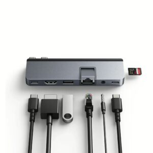 อุปกรณ์เชื่อมต่อ Hyper รุ่น HyperDrive Duo Pro 7 in 2 USB-C Hub for MacBook Pro 2021 - สีเทา