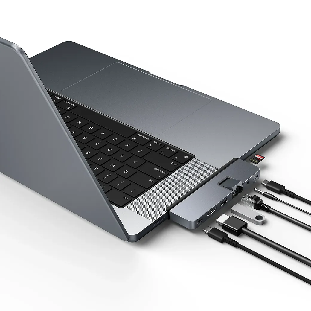 อุปกรณ์เชื่อมต่อ Hyper รุ่น HyperDrive Duo Pro 7 in 2 USB-C Hub for MacBook Pro 2021 - สีเทา