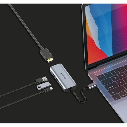 อุปกรณ์เชื่อมต่อ Hyper รุ่น HyperDrive 4 in 1 USB-C Hub - สีเทา - Image 5