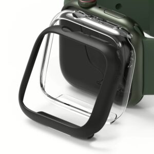 เคส Ringke รุ่น Slim - Apple Watch Series 7/8/9 (45mm) - สี Clear + Matte Black (แพ็ค 2 ชิ้น)