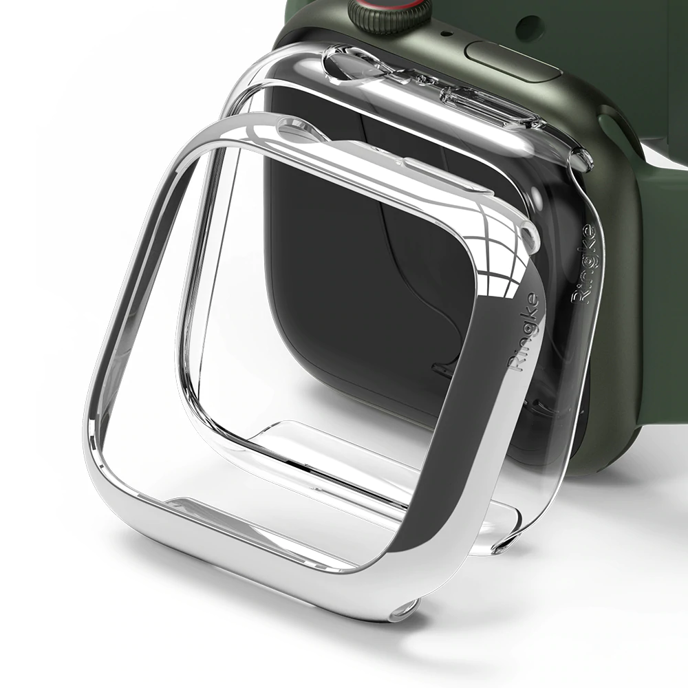 เคส Ringke รุ่น Slim - Apple Watch Series 7 (45mm) - สี Clear + Chrome (แพ็ค 2 ชิ้น)
