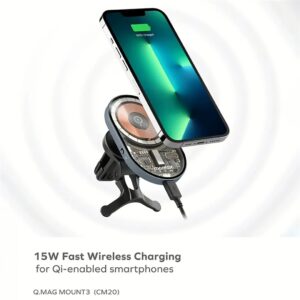 แท่นชาร์จไร้สายติดช่องแอร์ในรถ Momax รุ่น Q.Mag Mount 3 Magnetic (15W) - สีเทาสเปซเกรย์ 20 แท่นชาร์จไร้สายติดช่องแอร์ในรถ Momax รุ่น Q.Mag Mount 3 Magnetic (15W) - สีเทาสเปซเกรย์
