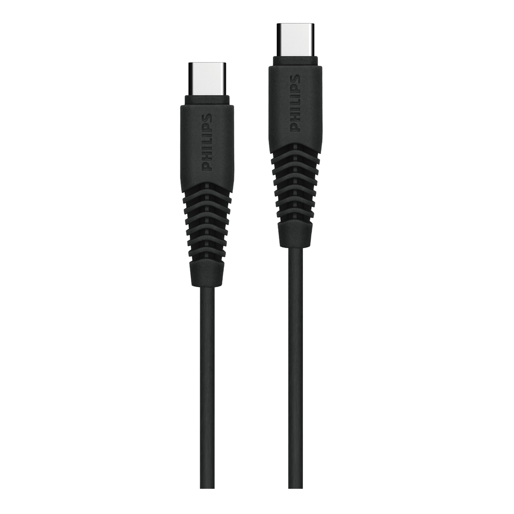 Philips สายชาร์จ รุ่น USB-C to C ชาร์จไว 25W (ยาว 1.2 เมตร) - สี Black