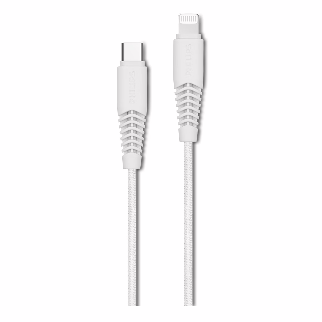 Philips สายชาร์จ รุ่น USB-C to Lightning ชาร์จไว 18W (ยาว 1 เมตร) - สี White