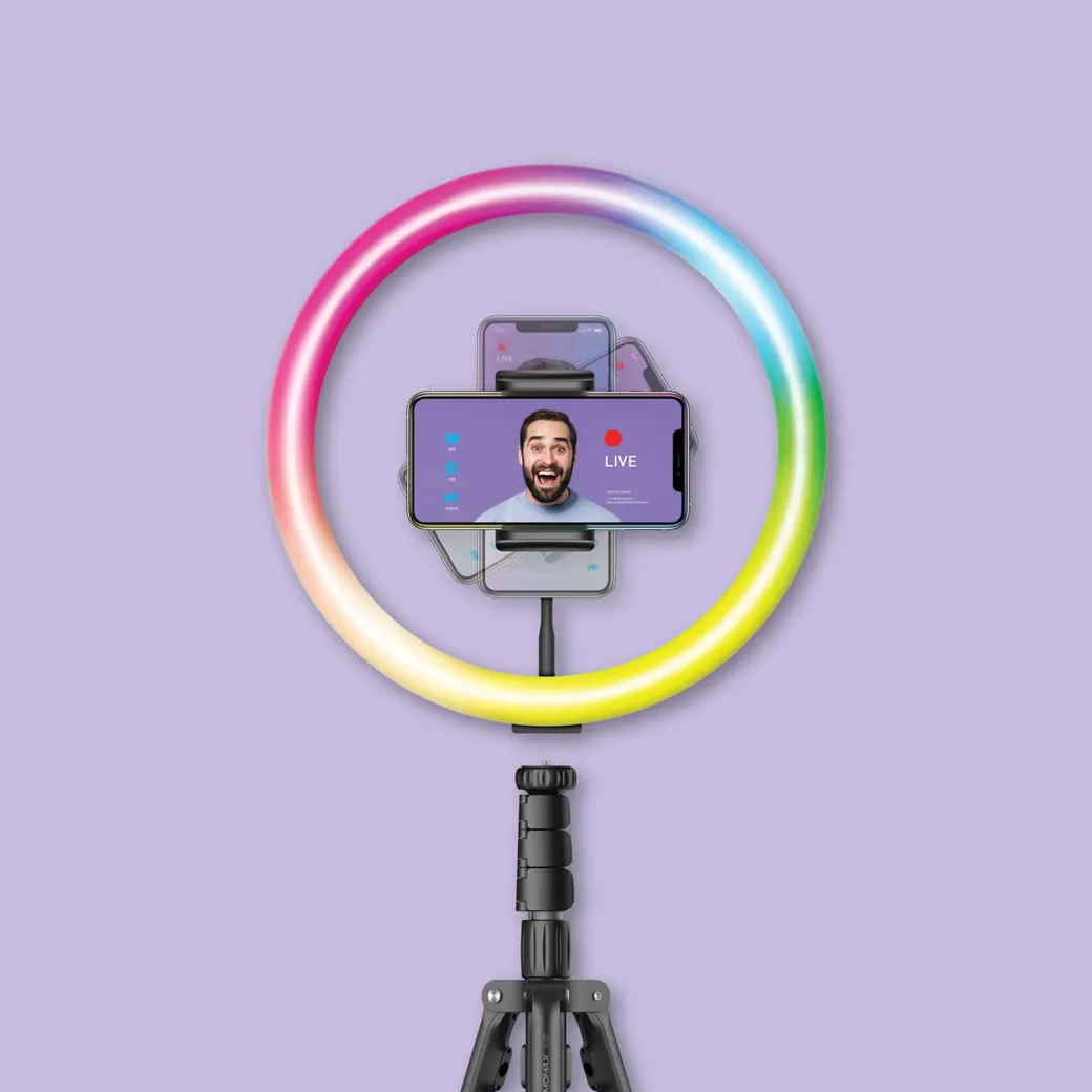 ไฟวงแหวนไลฟ์สตรีม Momax รุ่น V.LOG Livestream ขนาด 12 นิ้ว - ไฟ RGB