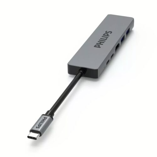 อุปกรณ์เชื่อมต่อ Philips รุ่น 6 in 1 Hub C to HDMI and RJ45 - สี Silver - Image 3