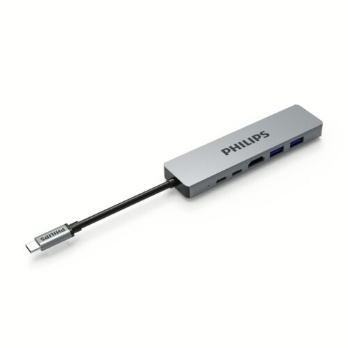 อุปกรณ์เชื่อมต่อ Philips รุ่น 6 in 1 Hub C to HDMI and RJ45 - สี Silver - Image 4