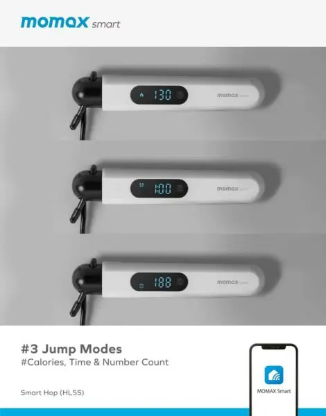 เชือกกระโดด Momax รุ่น Smart Hop IoT - สีขาว