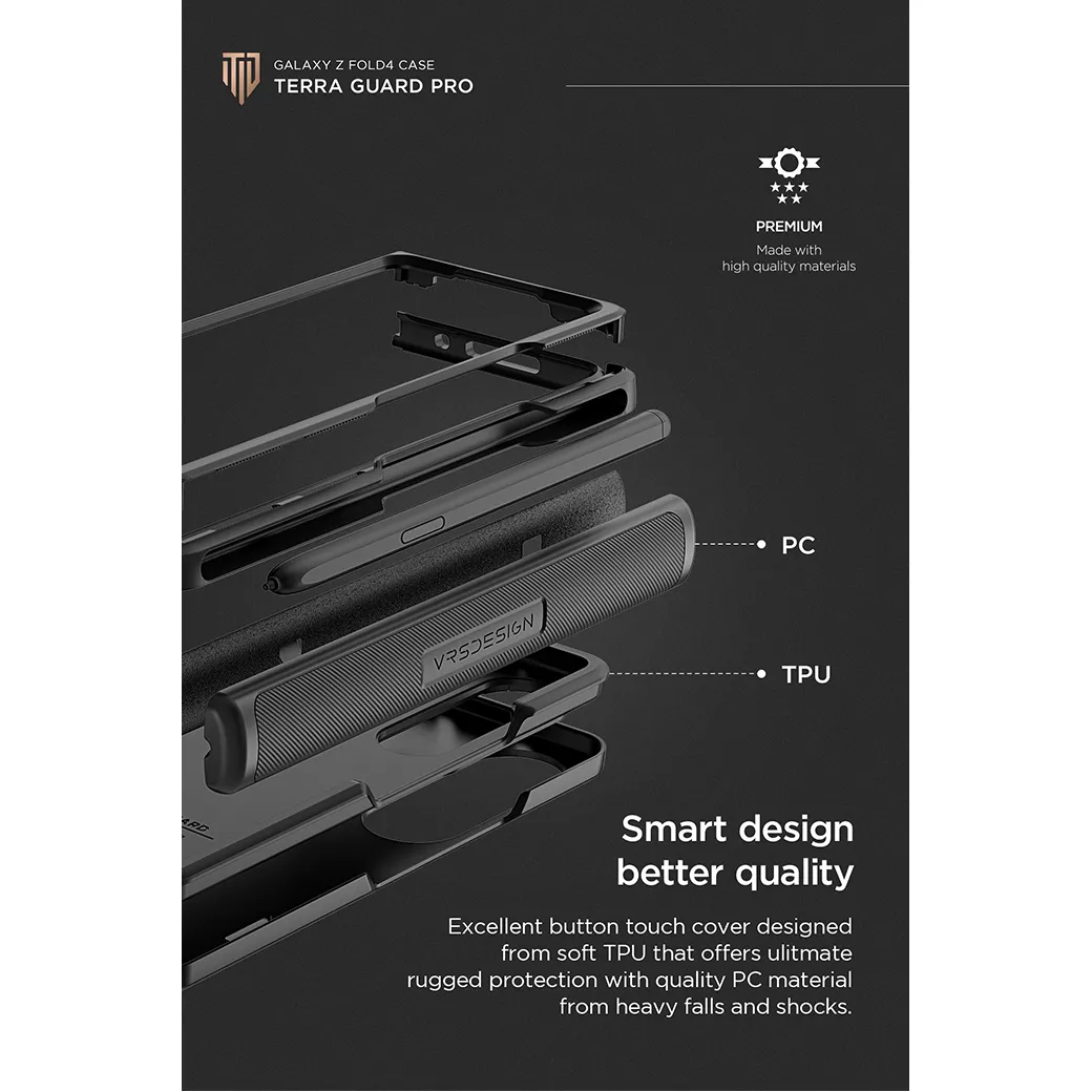 เคส VRS รุ่น Terra Guard Active Pro - Galaxy Z Fold 4 - สี Matte Black