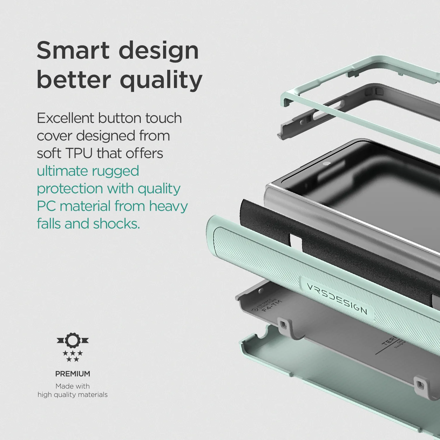 เคส VRS รุ่น Terra Guard Modern - Galaxy Z Fold 4 - สี Mint