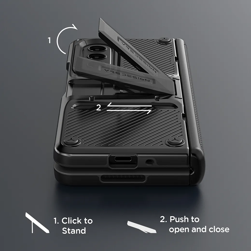 เคส VRS รุ่น Quick Stand Active - Galaxy Z Fold 4 - สี Matte Black