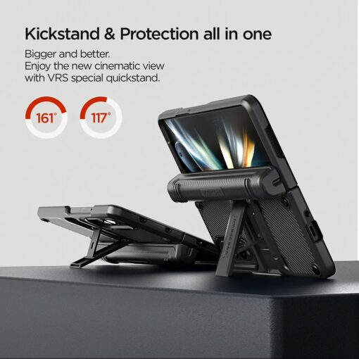 VRS รุ่น Quick Stand Active S - เคส Galaxy Z Fold 4 - สี Matte Black - Image 2
